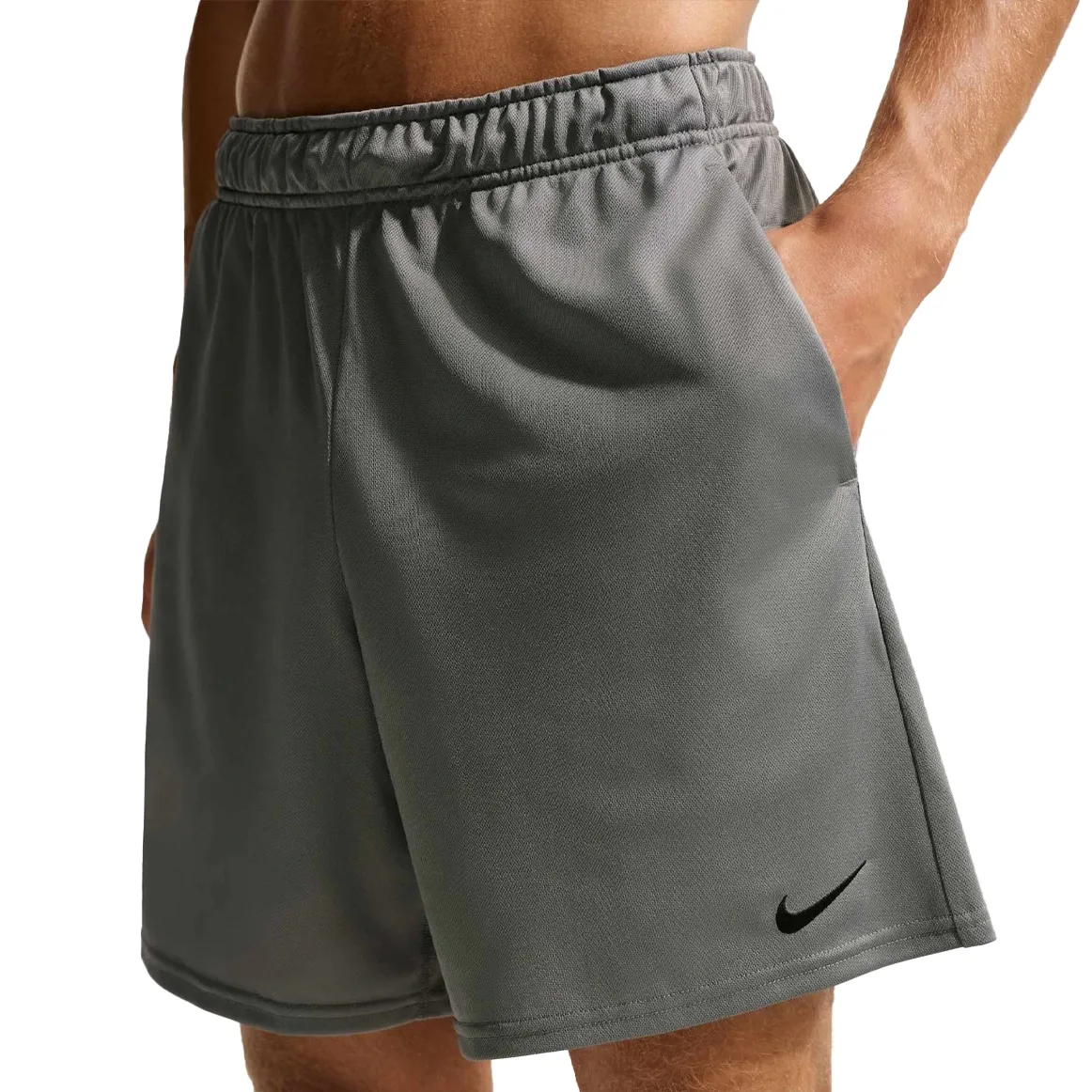 Bermuda Nike Flex Cinza Masculina em tecido poliéster com bolsos laterais e cós elástico com cordão